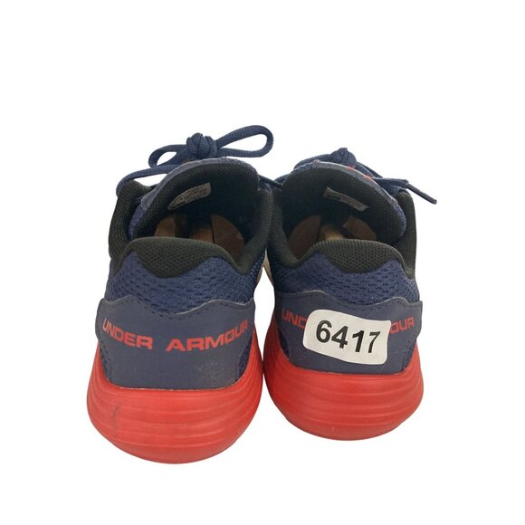 Under Armour Youth Size 4.5 Blue Red Mesh Sneakers Athletic Running Shoes - Picture 4 of 8